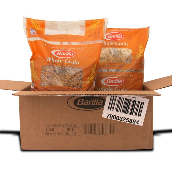 Barilla 100% Whole Grain Non-GMO Elbows Bulk 160 oz., PK2
